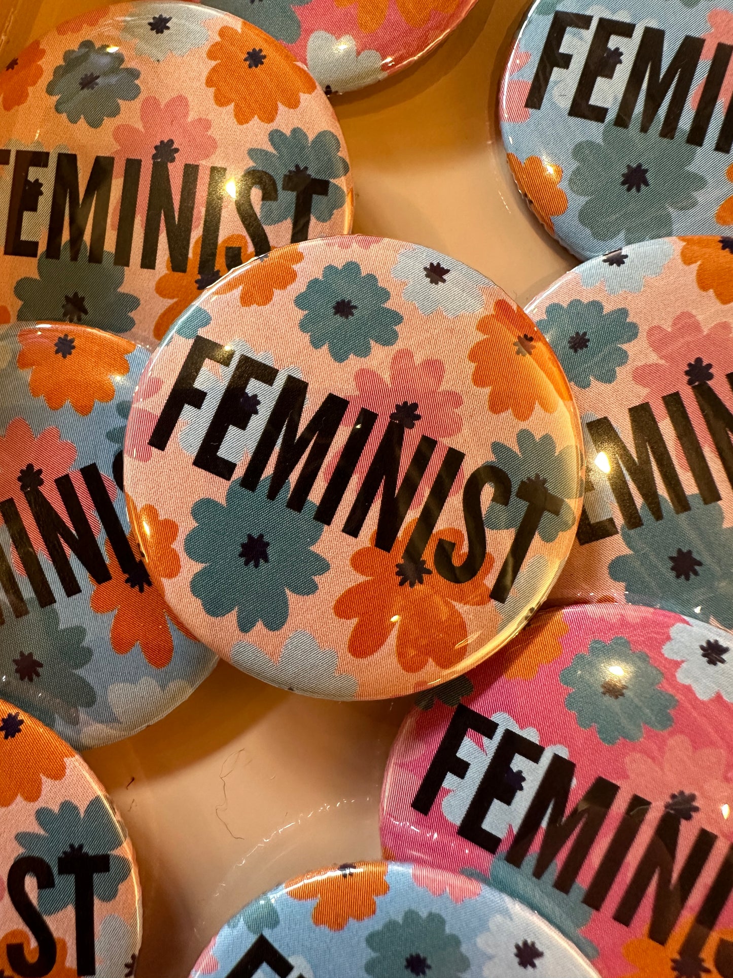 Madame Premier Feminist Floral Button