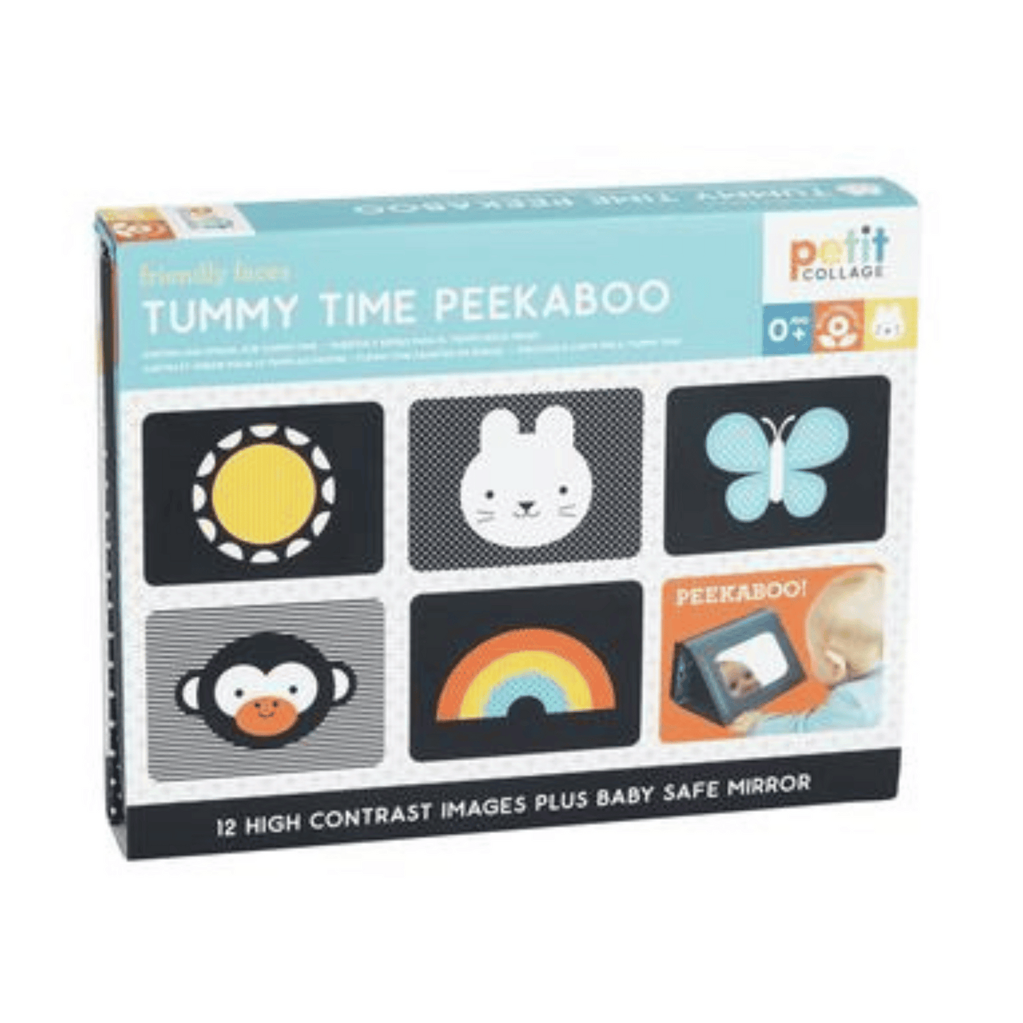 Tummy Time Peakaboo High Contrast Cards & Mirror