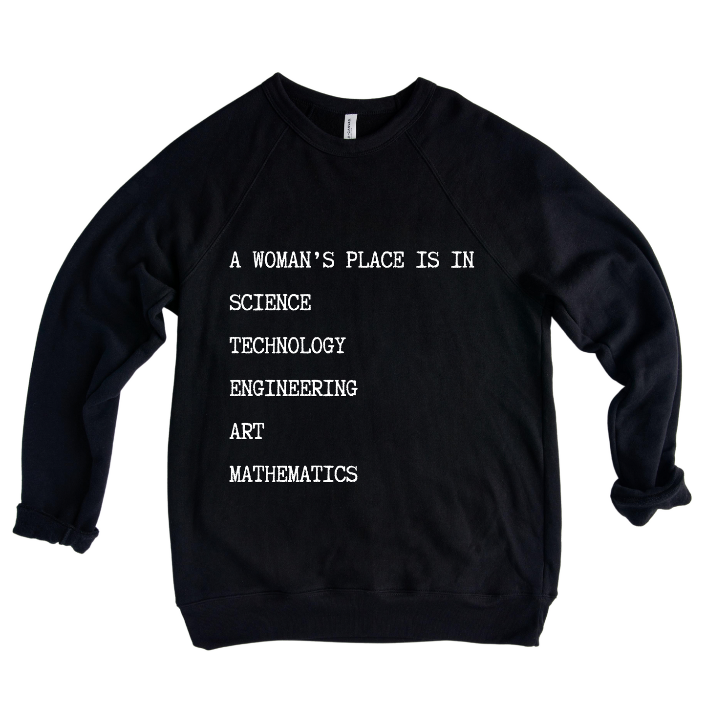 Madame Premier A Woman's Place Is In Science Adult Crewneck Sweater