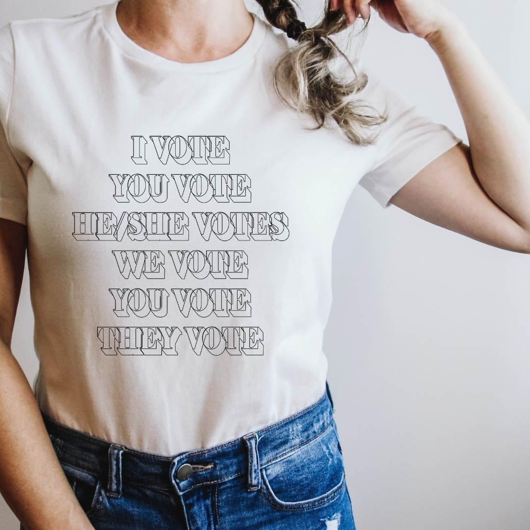 Madame Premier To Vote Verb White Adult T-Shirt